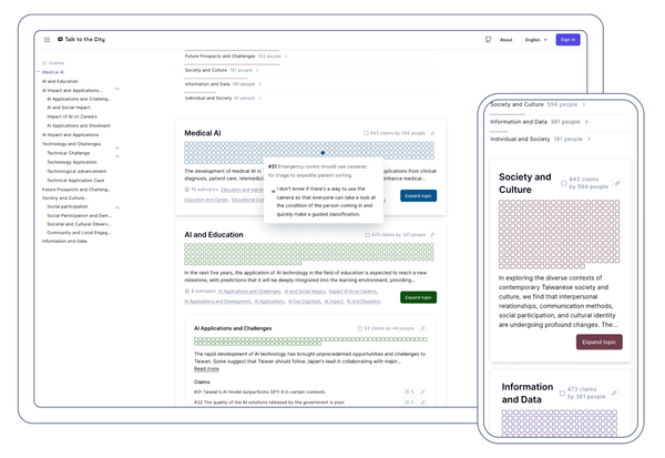 "Talk to the City" achieves milestone